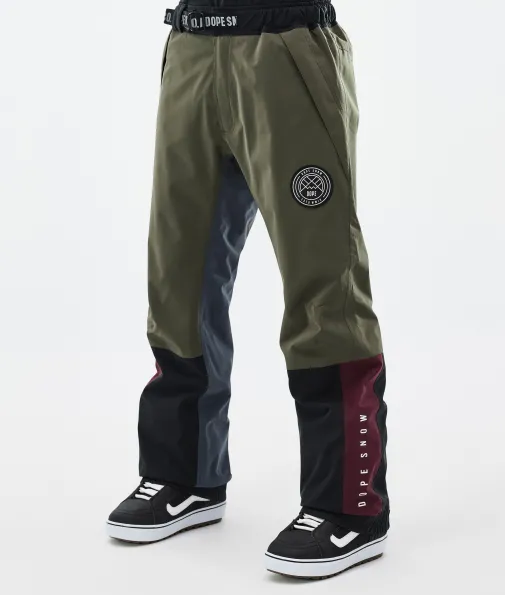 Snowboardhosen<Dope Snow Blizzard Track OIiveGreen/Burgundy/MetalBlue/Black