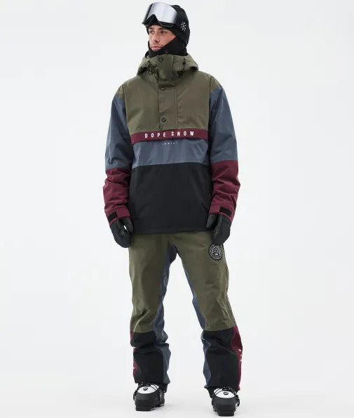Skijacken<Dope Snow Legacy Track OIiveGreen/Burgundy/MetalBlue/Black