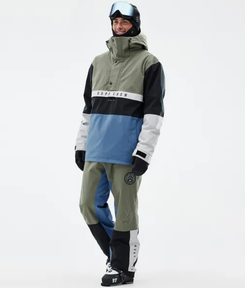 Skihosen<Dope Snow Blizzard Track Greenish/LightGrey/Black/BlueSteel