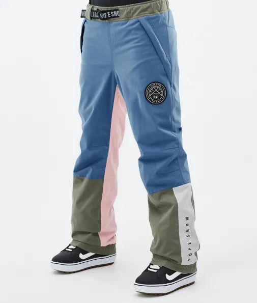 Snowboardhosen<Dope Snow Blizzard Track W BlueSteel/LightGrey/SoftPink/Greenish
