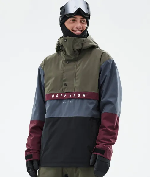Skijacken<Dope Snow Legacy Track OIiveGreen/Burgundy/MetalBlue/Black
